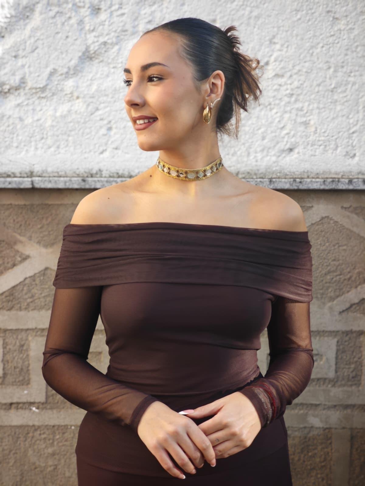 VESTIDO HOMBROS DESCUBIERTOS VESTIDO HOMBROS DESCUBIERTOS - Imagen 8