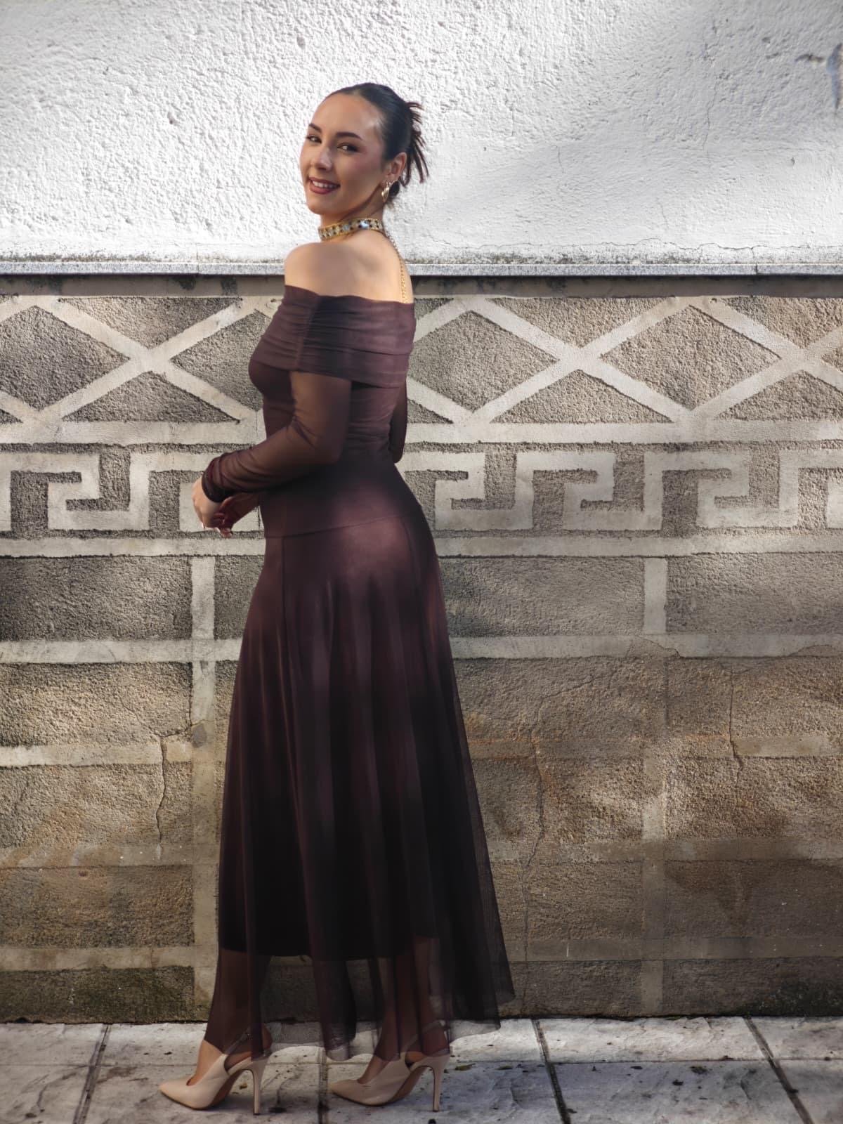 VESTIDO HOMBROS DESCUBIERTOS VESTIDO HOMBROS DESCUBIERTOS - Imagen 2