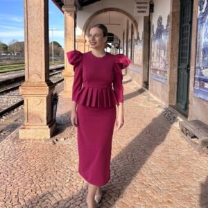 VESTIDO ELEGANCE MANGA ABULLONADA