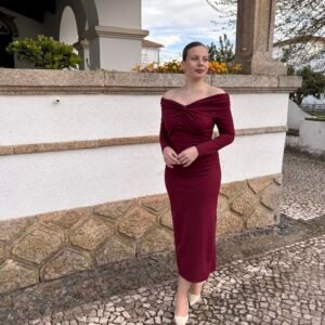 VESTIDO DE GALA ESCOTE BARDOT