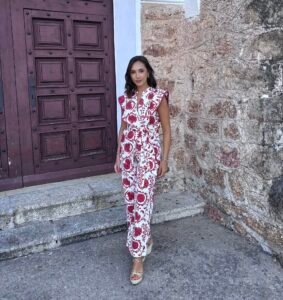 CONJUNTO CARMÍN FLORAL