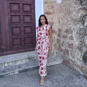 CONJUNTO CARMÍN FLORAL